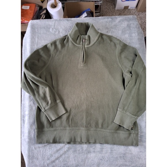 Eddie Bauer Other - Mens Eddie Bauer Size XXL Green 1/4 Zip Long Sleeve Sweater Outdoors Preppy